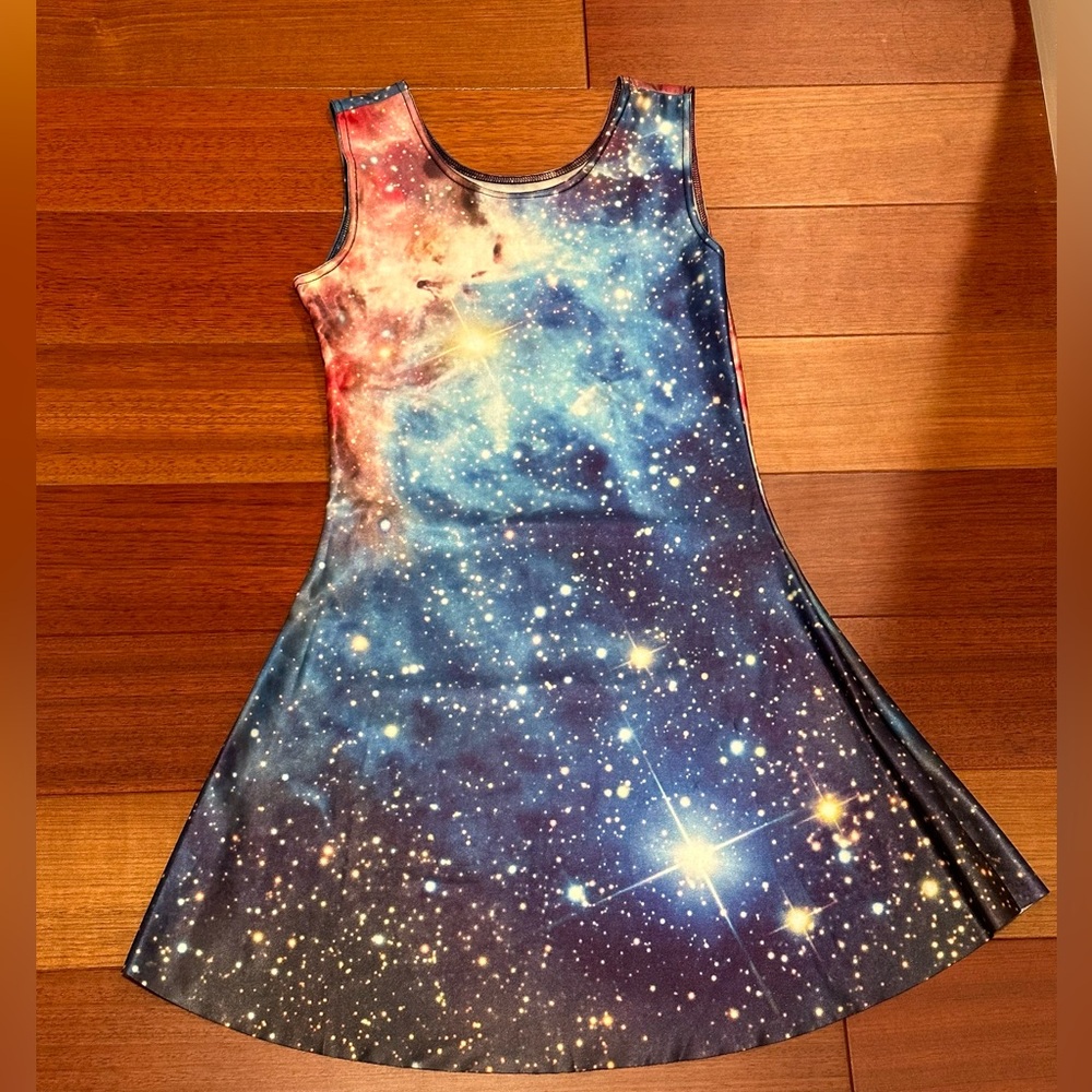 Sleeveless galaxy a-line dress